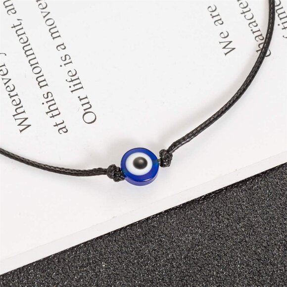 Waterproof Evil Eye Charm Bracelet for Men and Women - Simple Adjustable Design - Picture 4 of 5